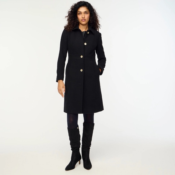 New JCREW Wool-Blend Lady Day Coat in Black - Picture 2 of 6